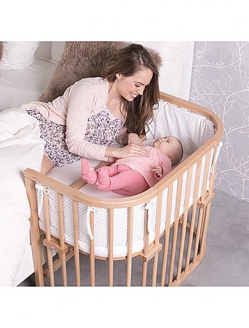 Grand Lit berceau Cododo en Bois Naturel avec matelas - Maxi Comfort +