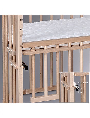 Grand Lit berceau Cododo en Bois Naturel avec matelas - Maxi Comfort +