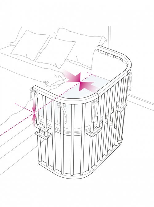 Grand Lit berceau Cododo en Bois Naturel avec matelas - Maxi Comfort + - Kiabi