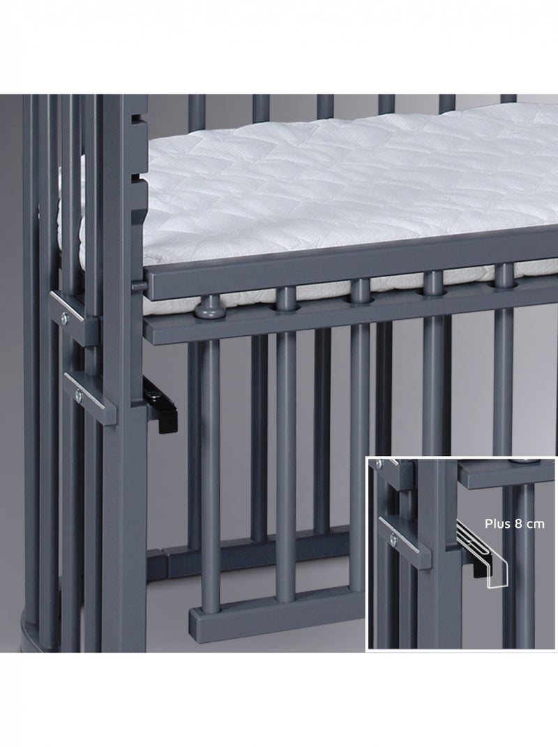 Grand Lit berceau Cododo Gris avec matelas - Maxi Comfort + Blanc Gris anthracite Bleu - Kiabi