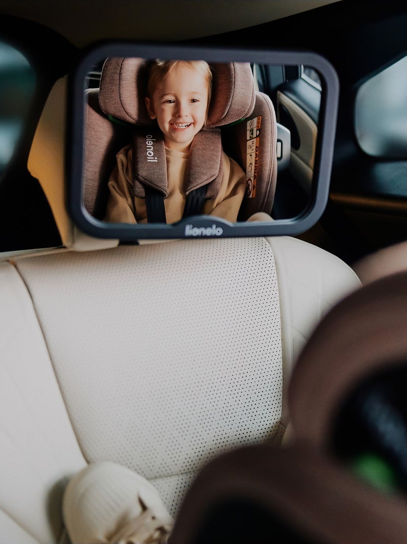 Grand miroir de voiture pour bébé LIONELO Sett - 360° - 24,8 x 17,5 cm Noir - Kiabi