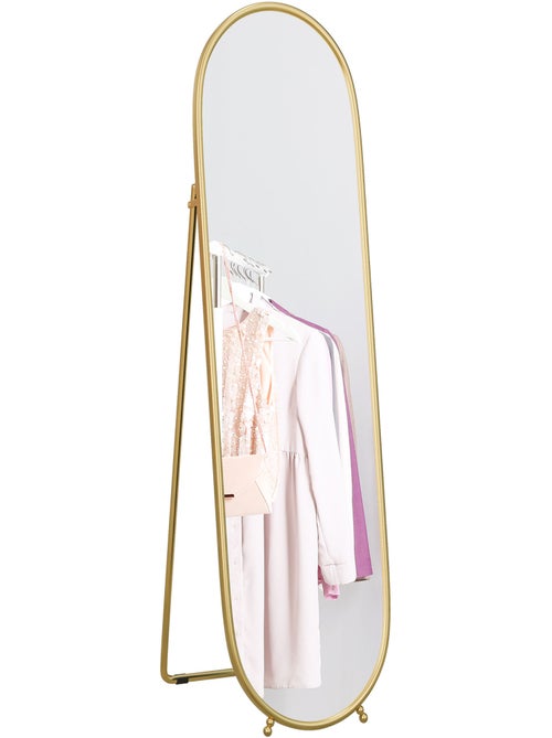 Grand miroir oval sur pied ou mural - Kiabi