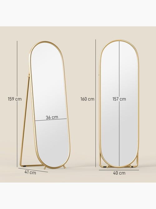 Grand miroir oval sur pied ou mural - Kiabi