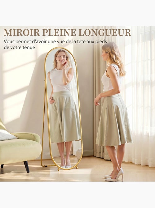 Grand miroir oval sur pied ou mural - Kiabi