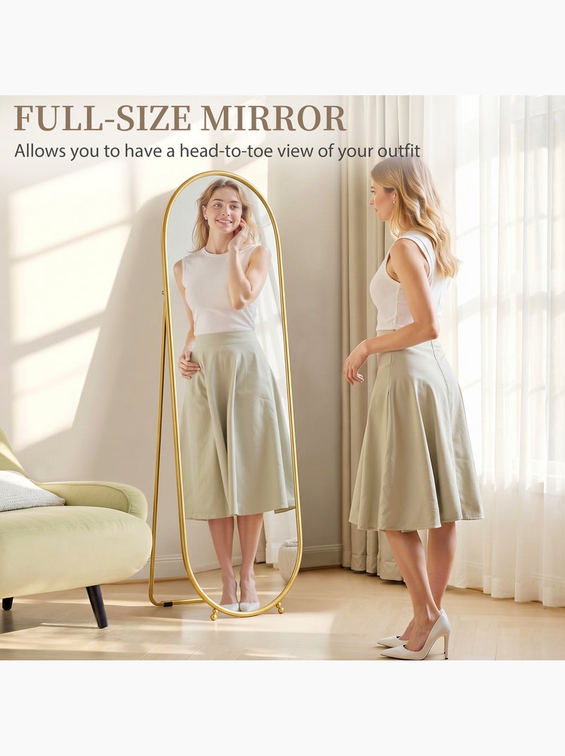 Grand miroir oval sur pied ou mural Doré/or - Kiabi
