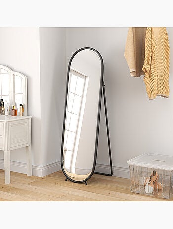 Grand miroir oval sur pied ou mural