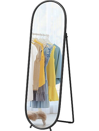Grand miroir oval sur pied ou mural