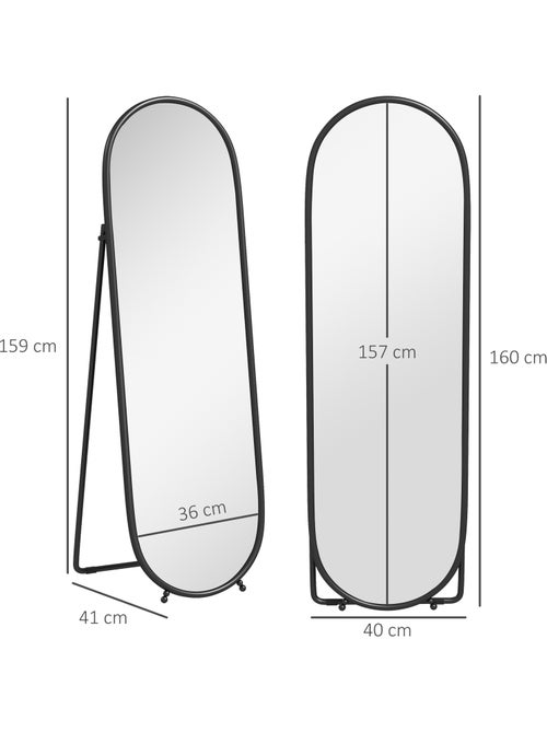 Grand miroir oval sur pied ou mural - Kiabi