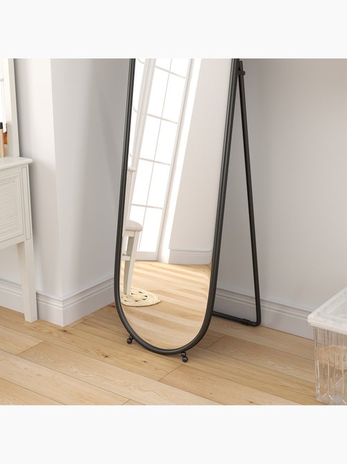 Grand miroir oval sur pied ou mural - Kiabi