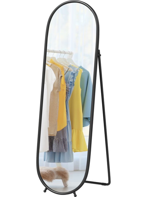 Grand miroir oval sur pied ou mural - Kiabi