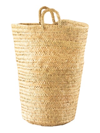 Grand panier en feuilles de palmier avec anse