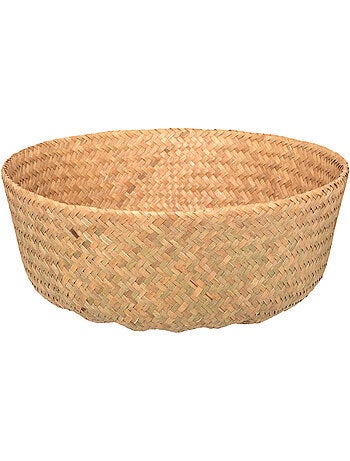 Grand panier rond en osier tressé à poignées SEAGRASS