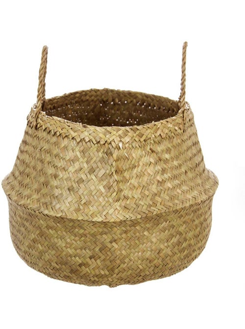 Grand panier rond en osier tressé à poignées SEAGRASS - Kiabi