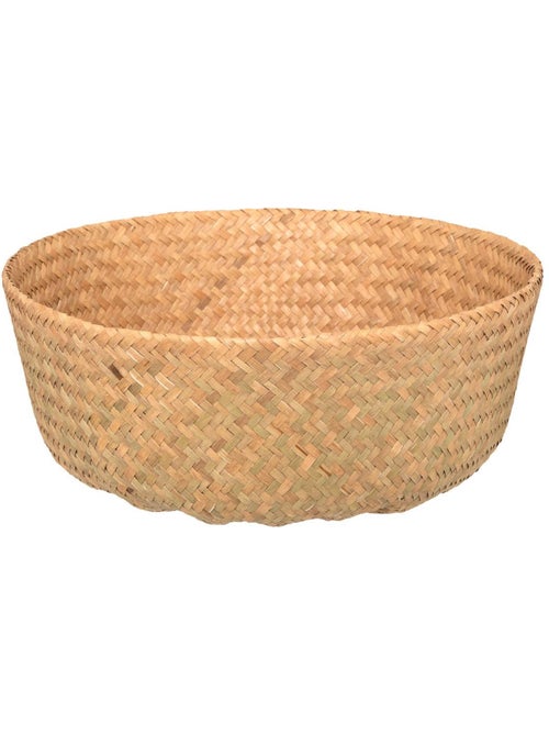 Grand panier rond en osier tressé à poignées SEAGRASS - Kiabi