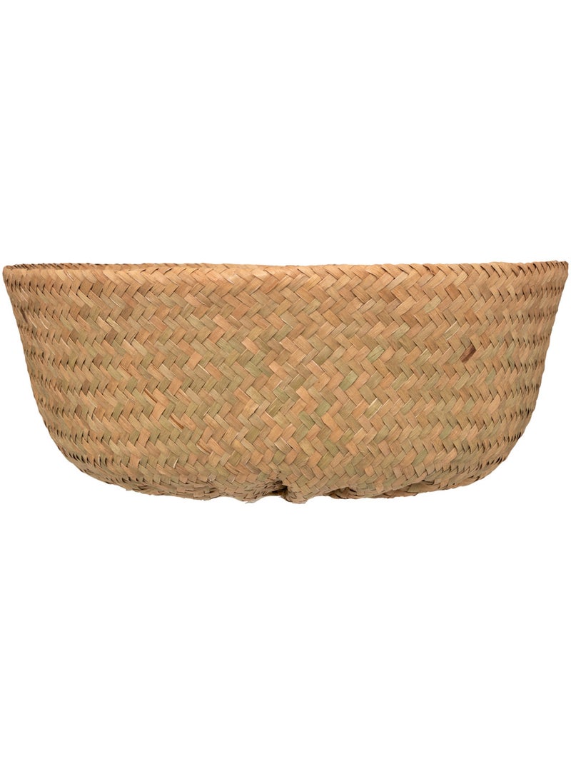 Grand panier rond en osier tressé à poignées SEAGRASS Beige - Kiabi