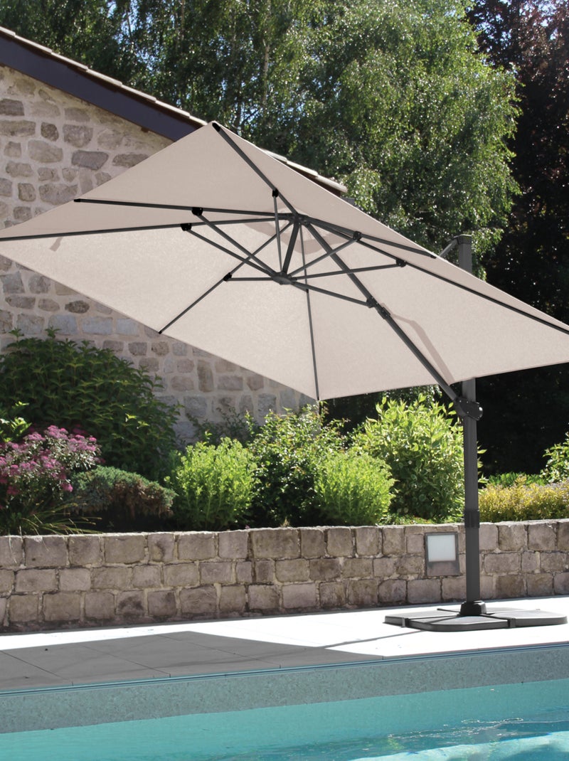 Grand parasol rectangulaire avec rotation 360° Blanc - Kiabi