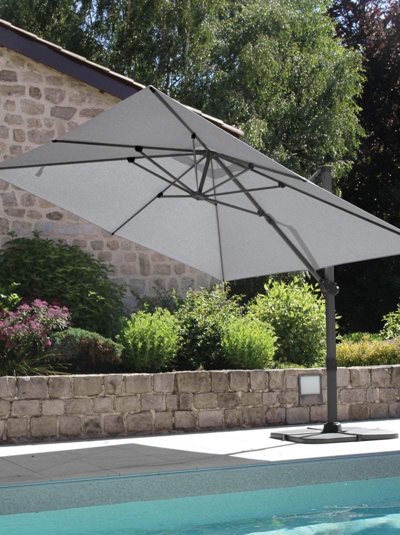 Grand parasol rectangulaire avec rotation 360° gris anthracite - Kiabi