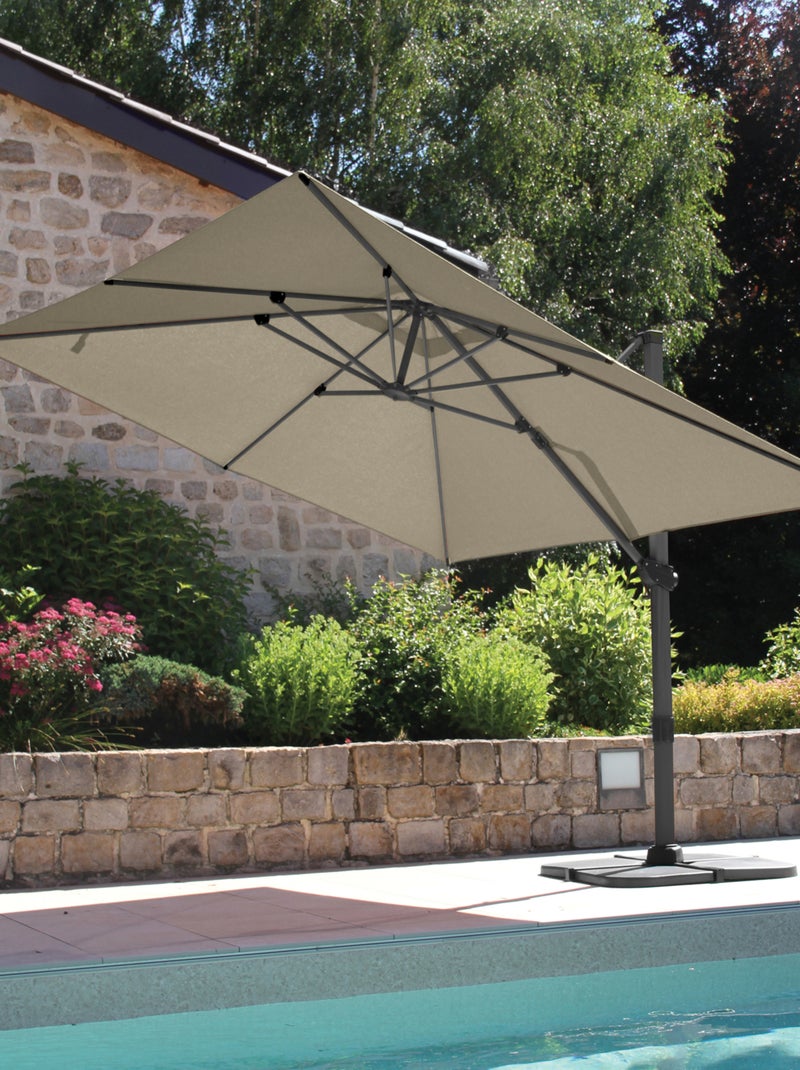 Grand parasol rectangulaire avec rotation 360° Vert - Kiabi
