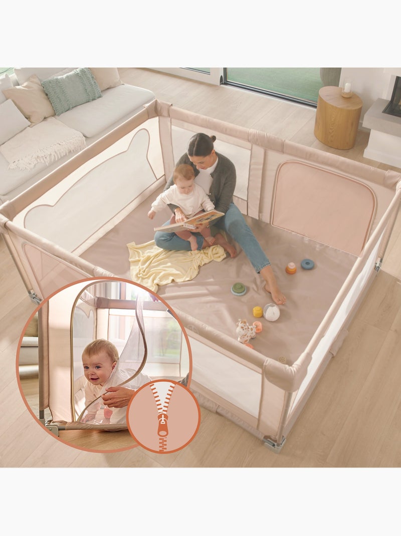 Grand Parc bébé LIONELO Florence - Très rapide montage - Très grand espace - Sac inclus Gris - Kiabi