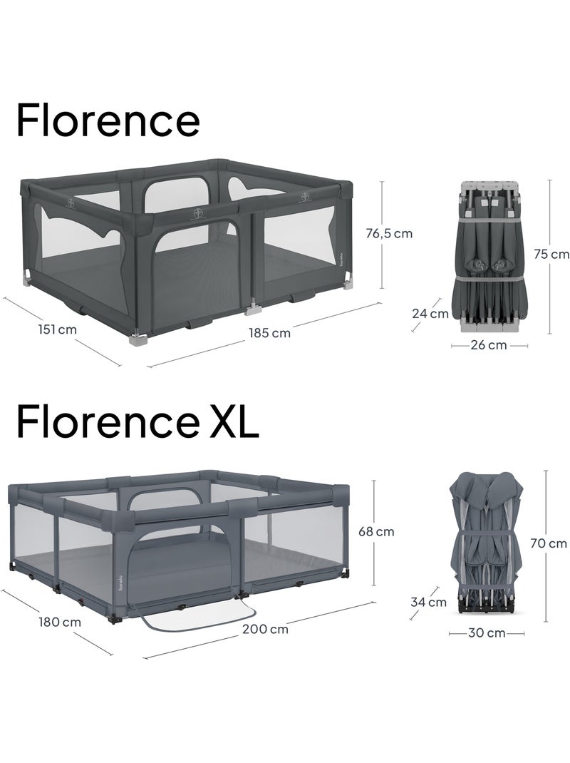 Grand Parc bébé LIONELO Florence - Très rapide montage - Très grand espace - Sac inclus Gris - Kiabi