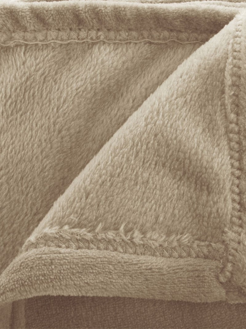 Grand Plaid en flanelle uni Beige - Kiabi