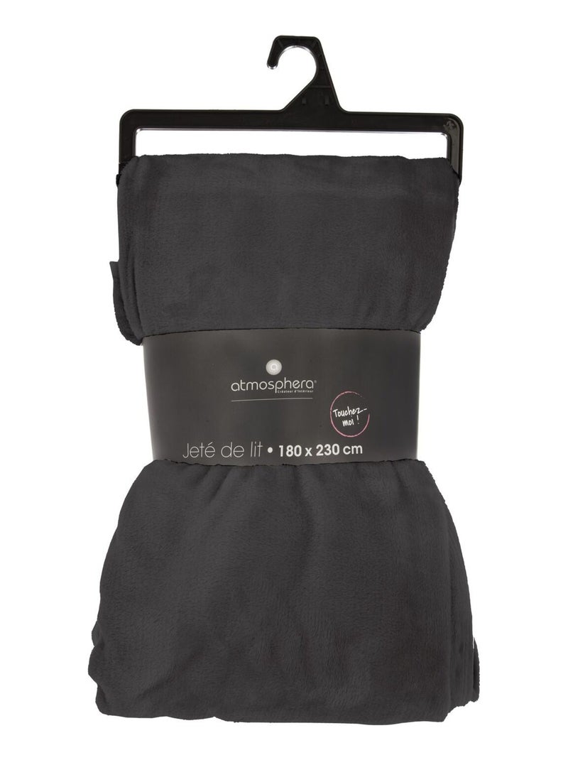 Grand Plaid en flanelle uni Gris foncé - Kiabi