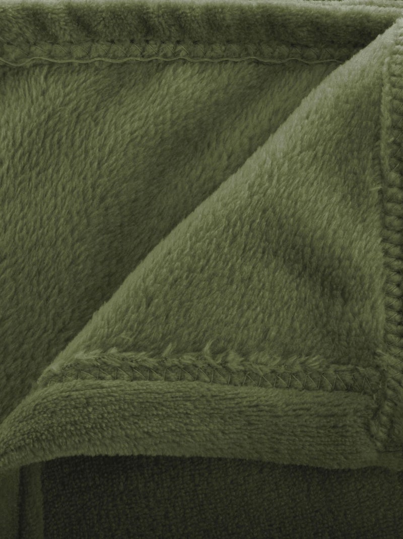 Grand Plaid en flanelle uni Vert - Kiabi