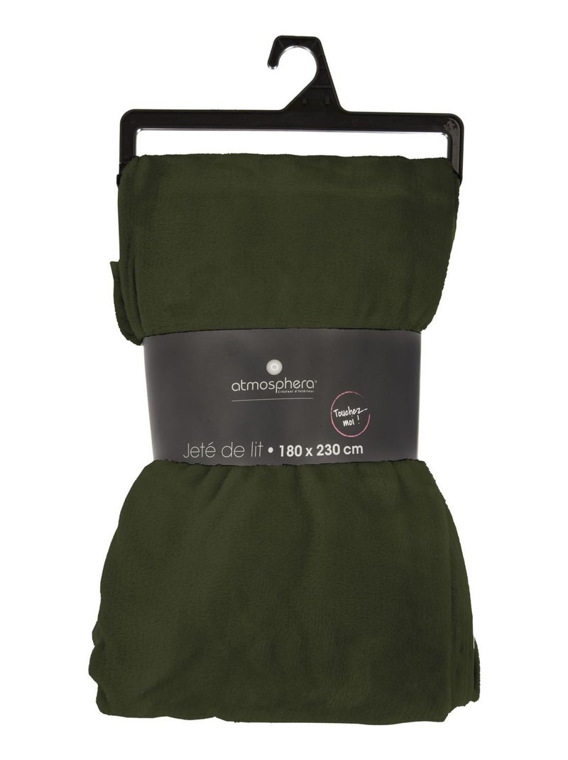 Grand Plaid en flanelle uni Vert - Kiabi