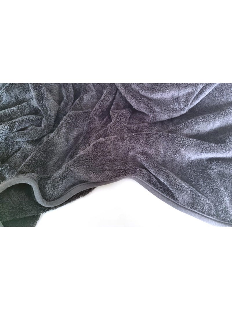 Grand Plaid Uni gris anthracite - Kiabi