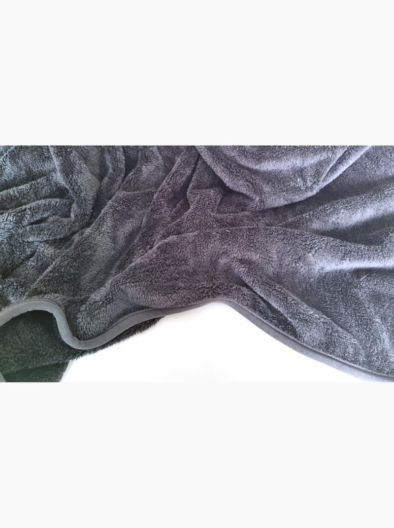 Grand Plaid Uni gris anthracite - Kiabi