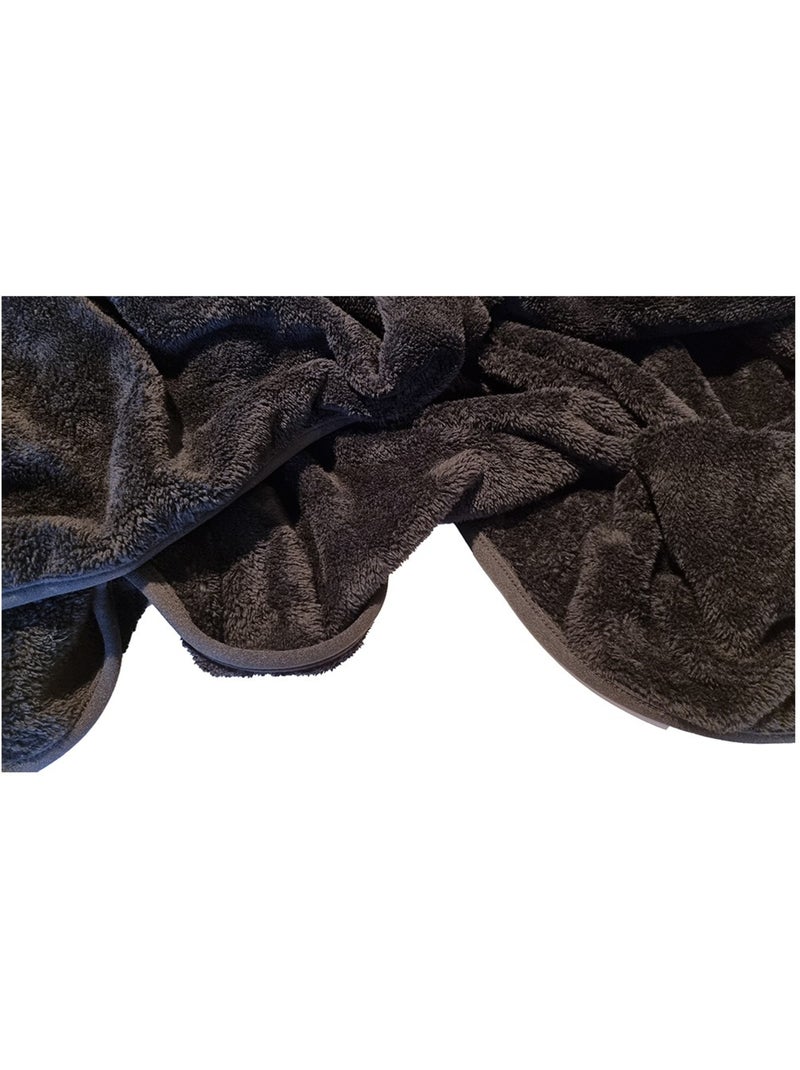 Grand Plaid Uni Noir Noir - Kiabi