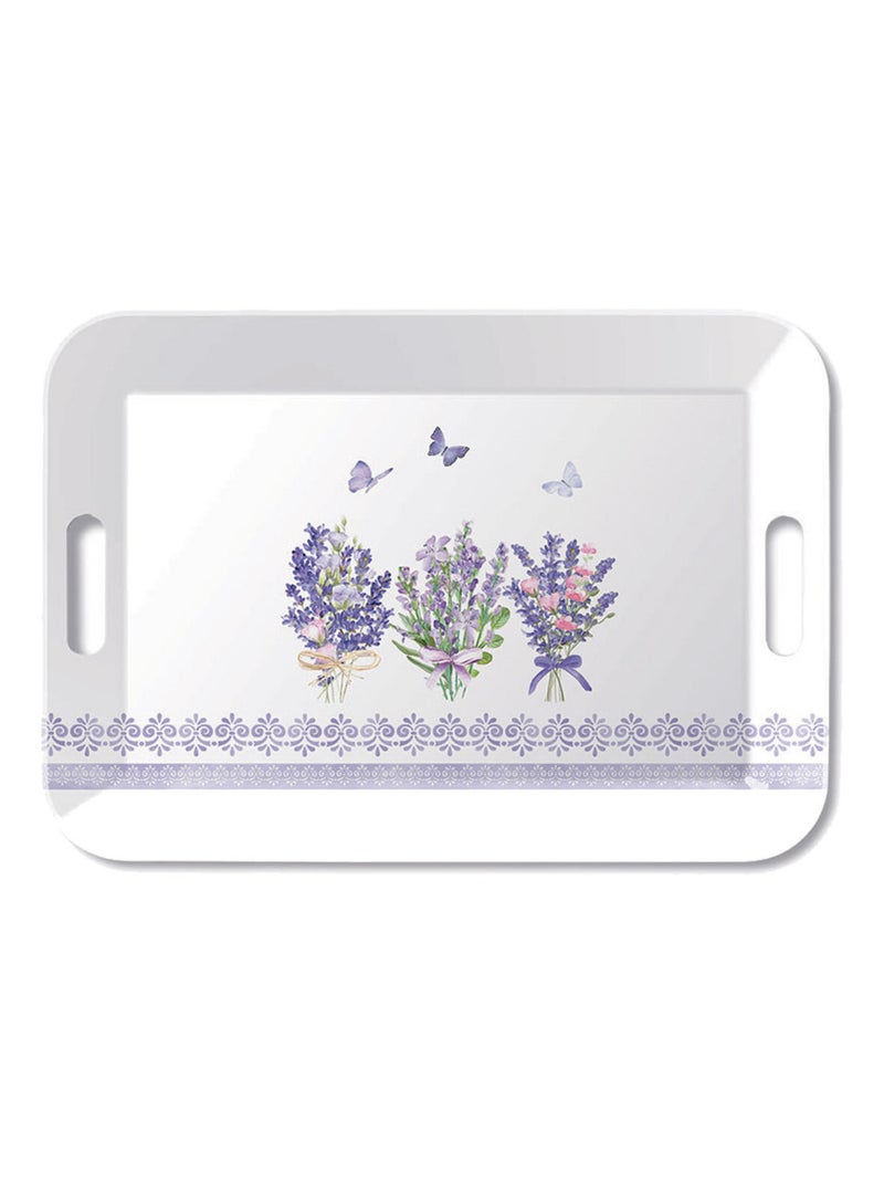Grand plateau rectangulaire Belle Lavande Blanc - Kiabi