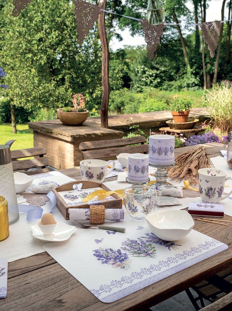 Grand plateau rectangulaire Belle Lavande Blanc - Kiabi