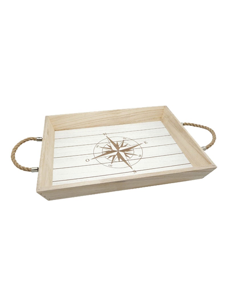 Grand plateau rose des vents en bois Blanc - Kiabi