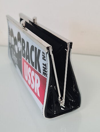 Grand porte monnaie blanc et noir The Beatles