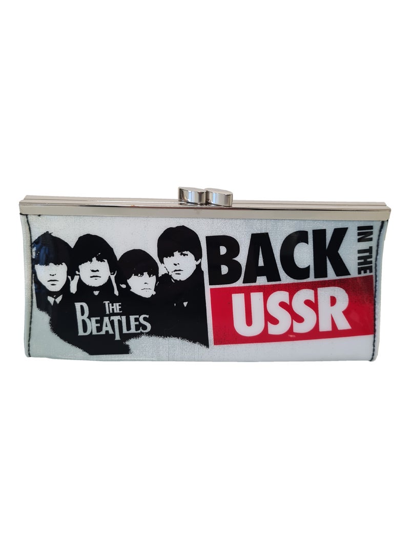 Grand porte monnaie blanc et noir The Beatles Blanc - Kiabi