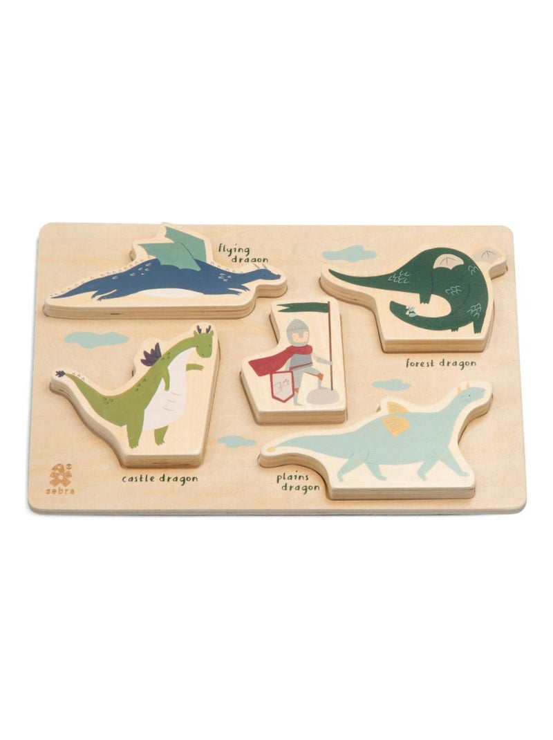 Grand puzzle en bois Dragon Tales en Plywood Multicolore - Kiabi