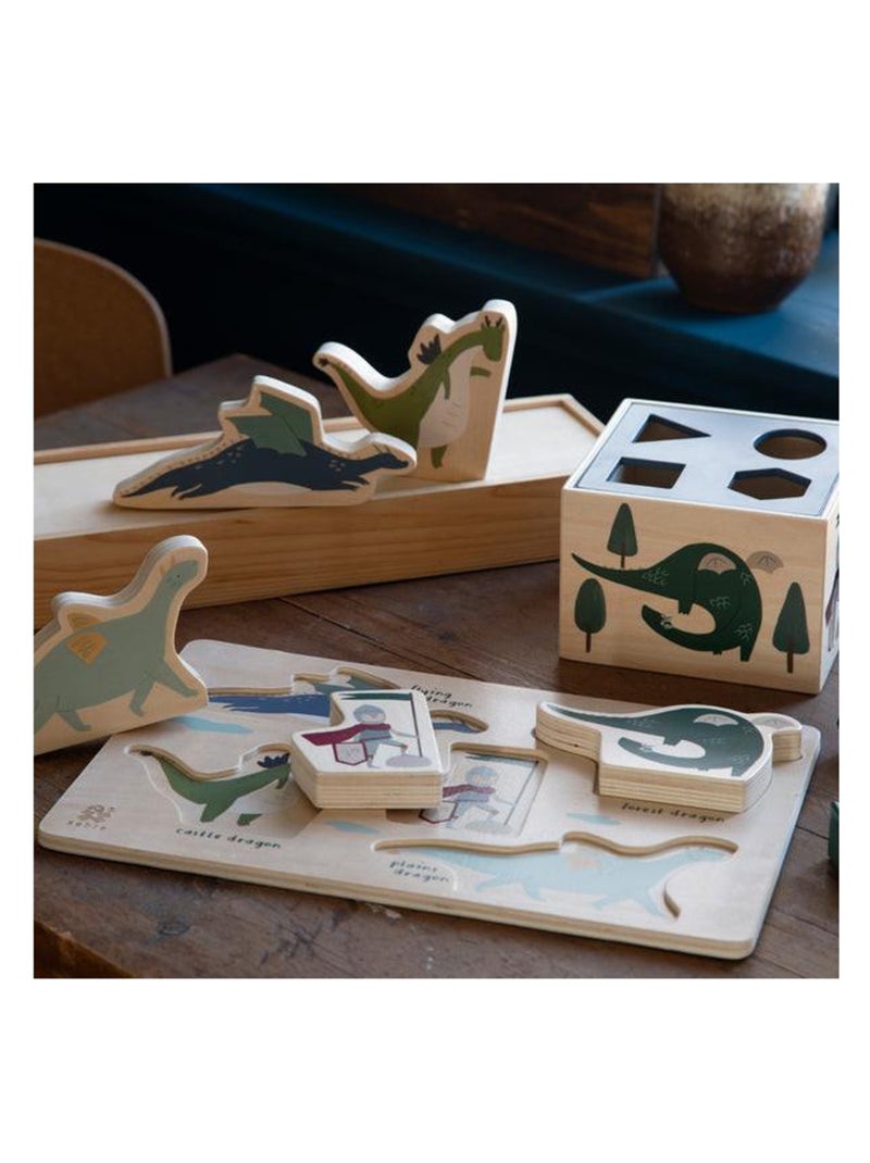 Grand puzzle en bois Dragon Tales en Plywood Multicolore - Kiabi