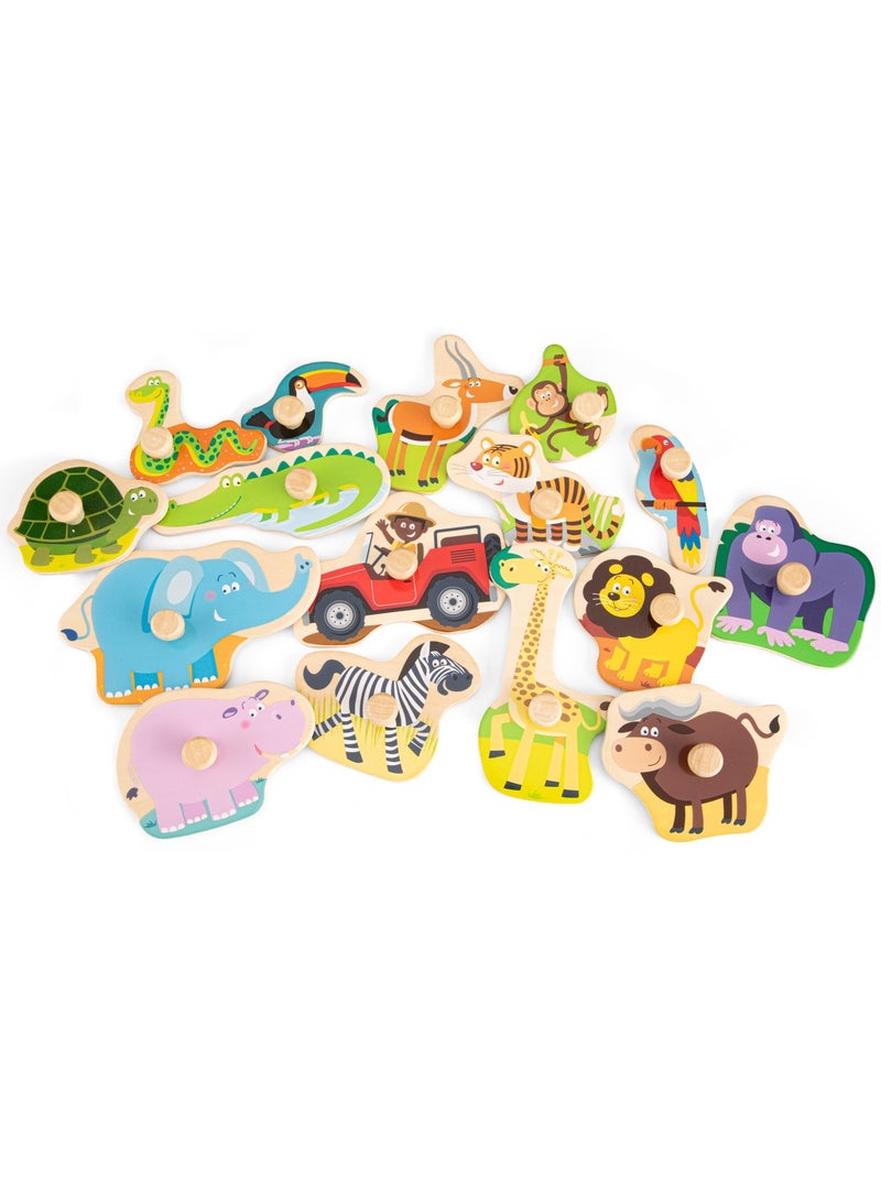 Grand puzzle Safari 16 pcs Beige - Kiabi