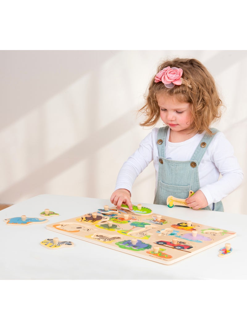 Grand puzzle Safari 16 pcs Beige - Kiabi