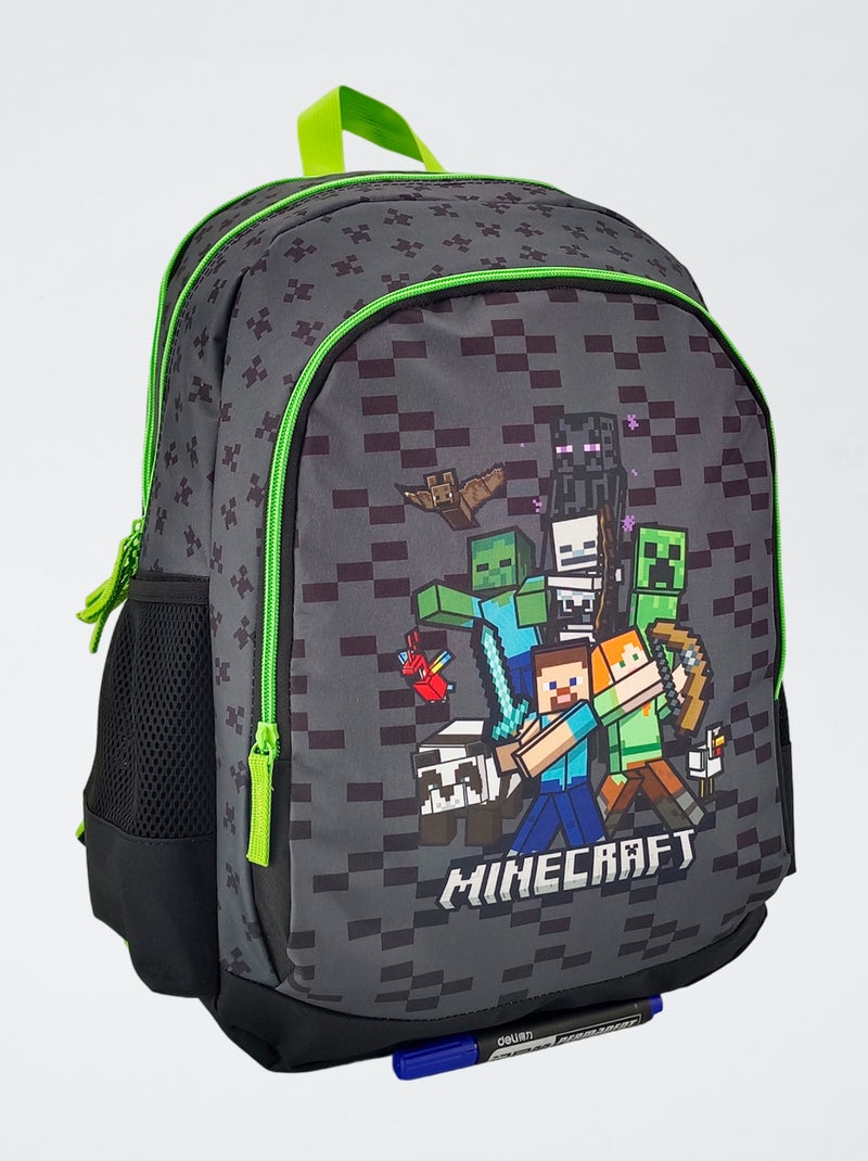 Grand sac à dos 'Minecraft' Noir - Kiabi