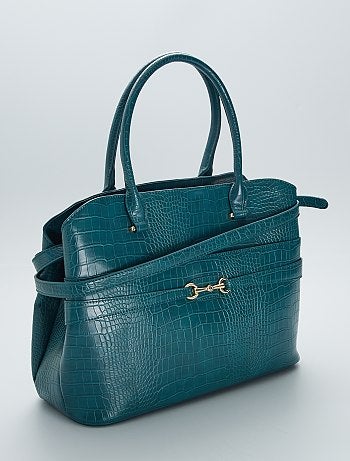 Grand sac à main effet croco