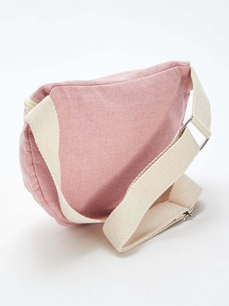 Grand sac banane avec étiquette tissée Rose - Kiabi