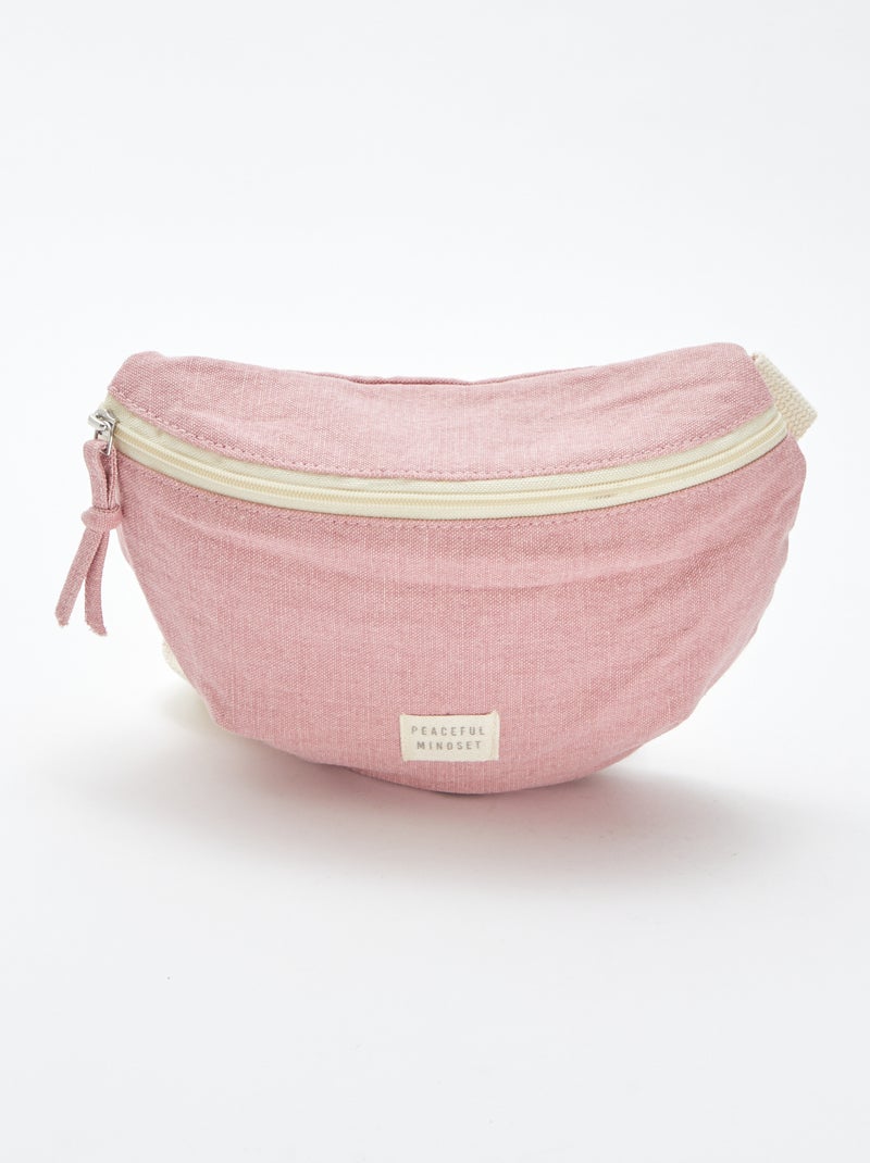 Grand sac banane avec étiquette tissée Rose - Kiabi