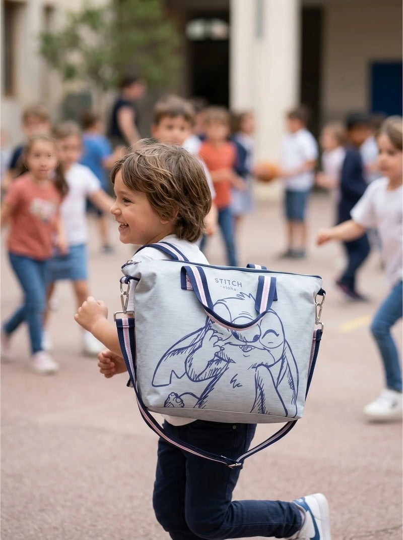 Grand sac cabas bandoulière amovible stitch disney Gris - Kiabi