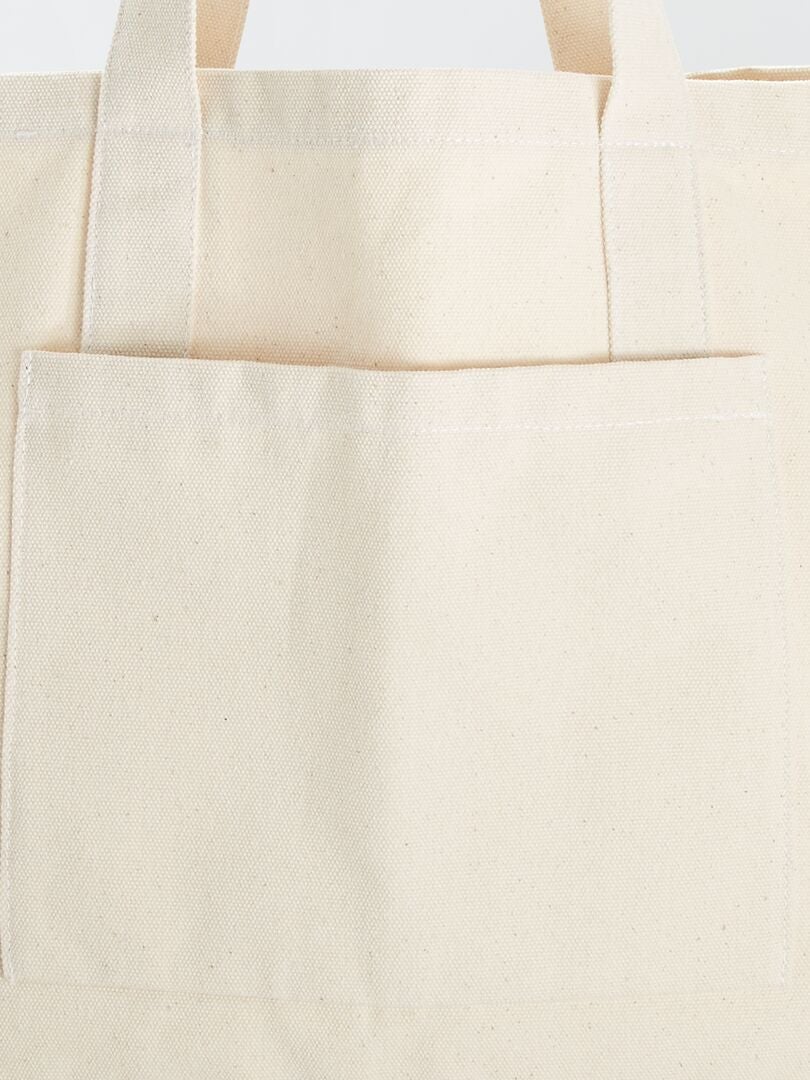 Grand sac forme cabas en toile - Vert - Kiabi - 7.20€