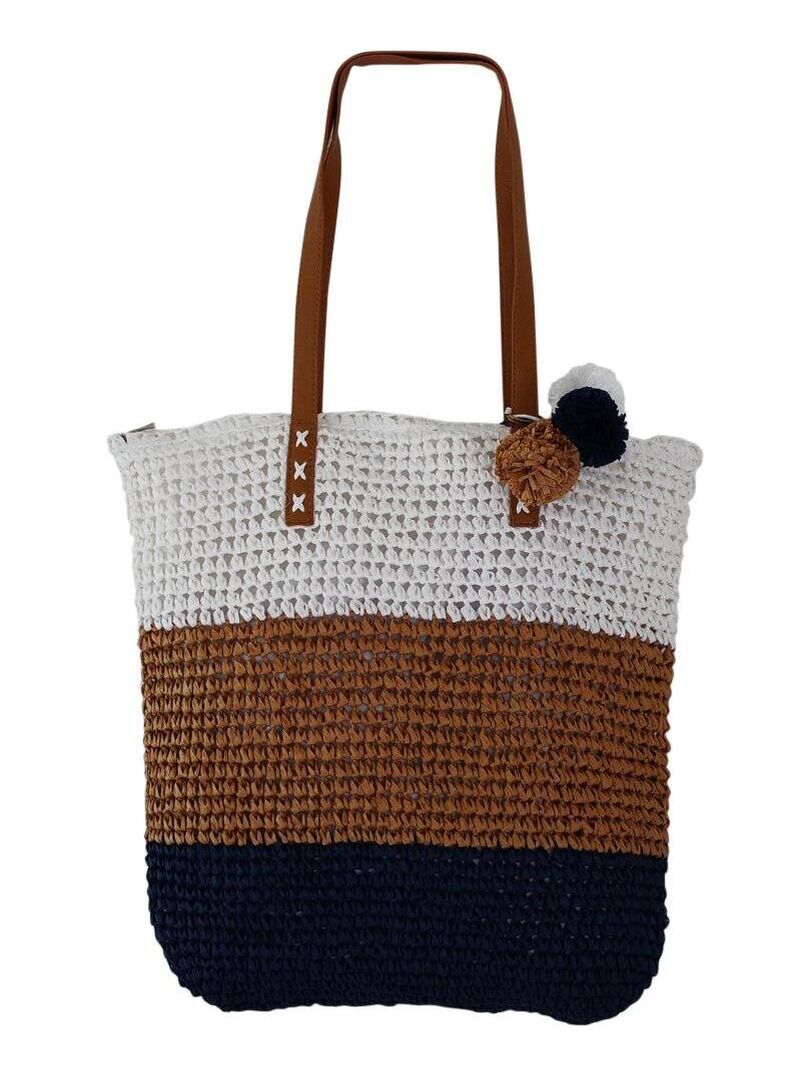 Grand sac cabas plage ALDINA Bleu marine - Kiabi