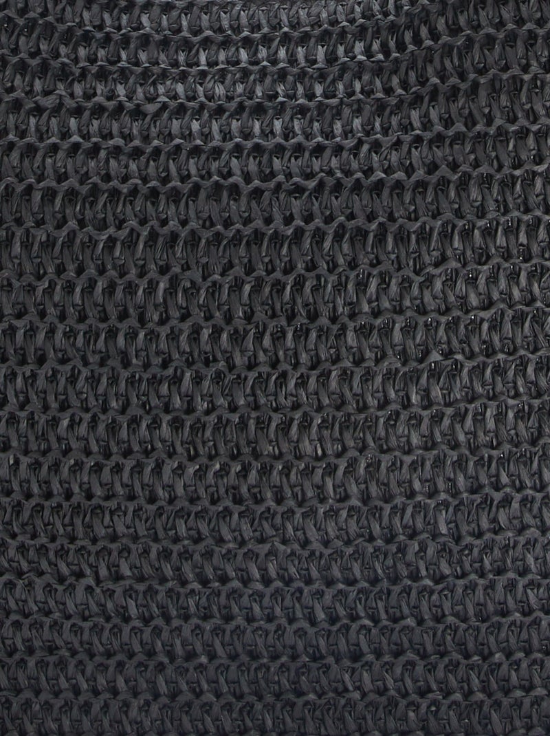 Grand sac en paille Noir - Kiabi