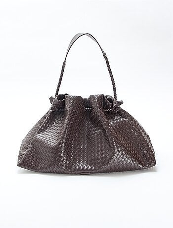 Grand sac en simili effet tressé