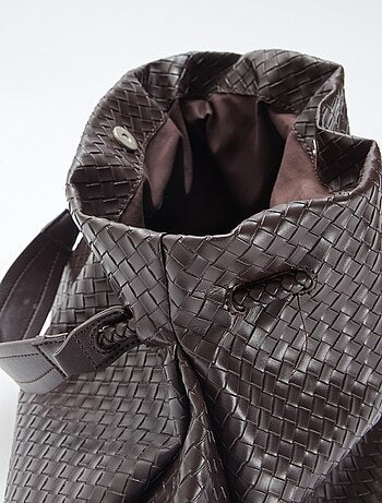 Grand sac en simili effet tressé